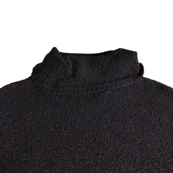 Chicos Sweater Womens 2 Large Black Wool Blend Turtleneck Chunky Plush Boucle - Picture 11 of 16